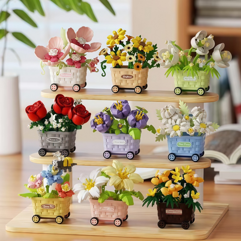 Gardening Tools Girls - Cesta de flores surpresa DIY, blocos