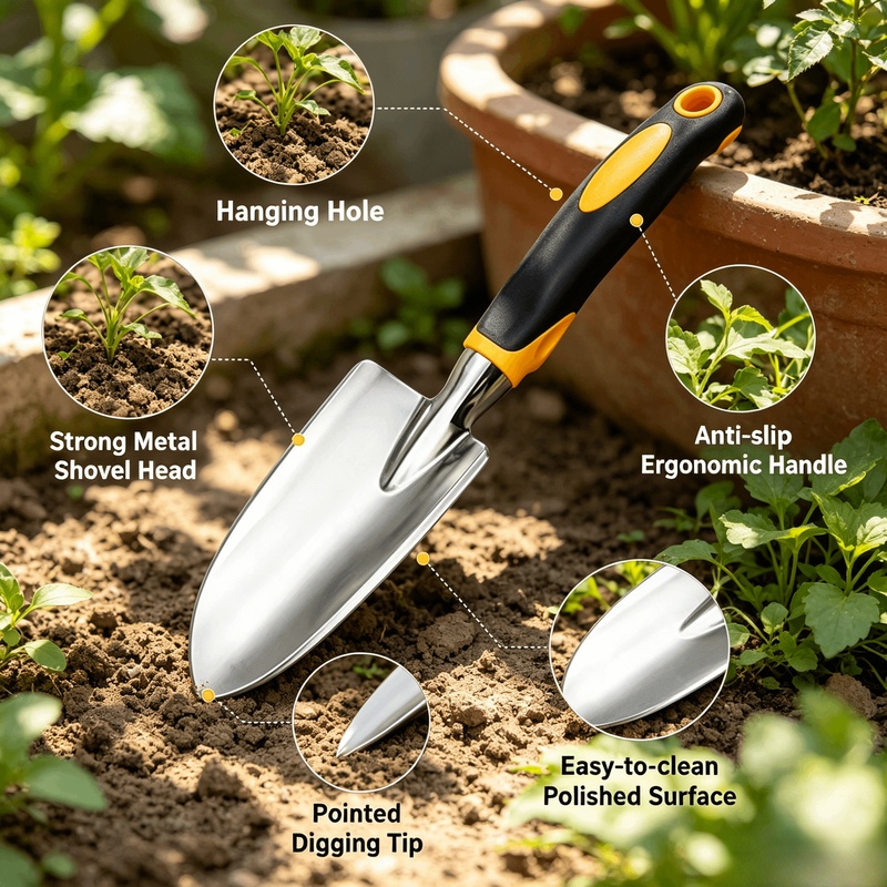 Gardening Tools Trowel - Pá de Jardim em Aço Inoxidável