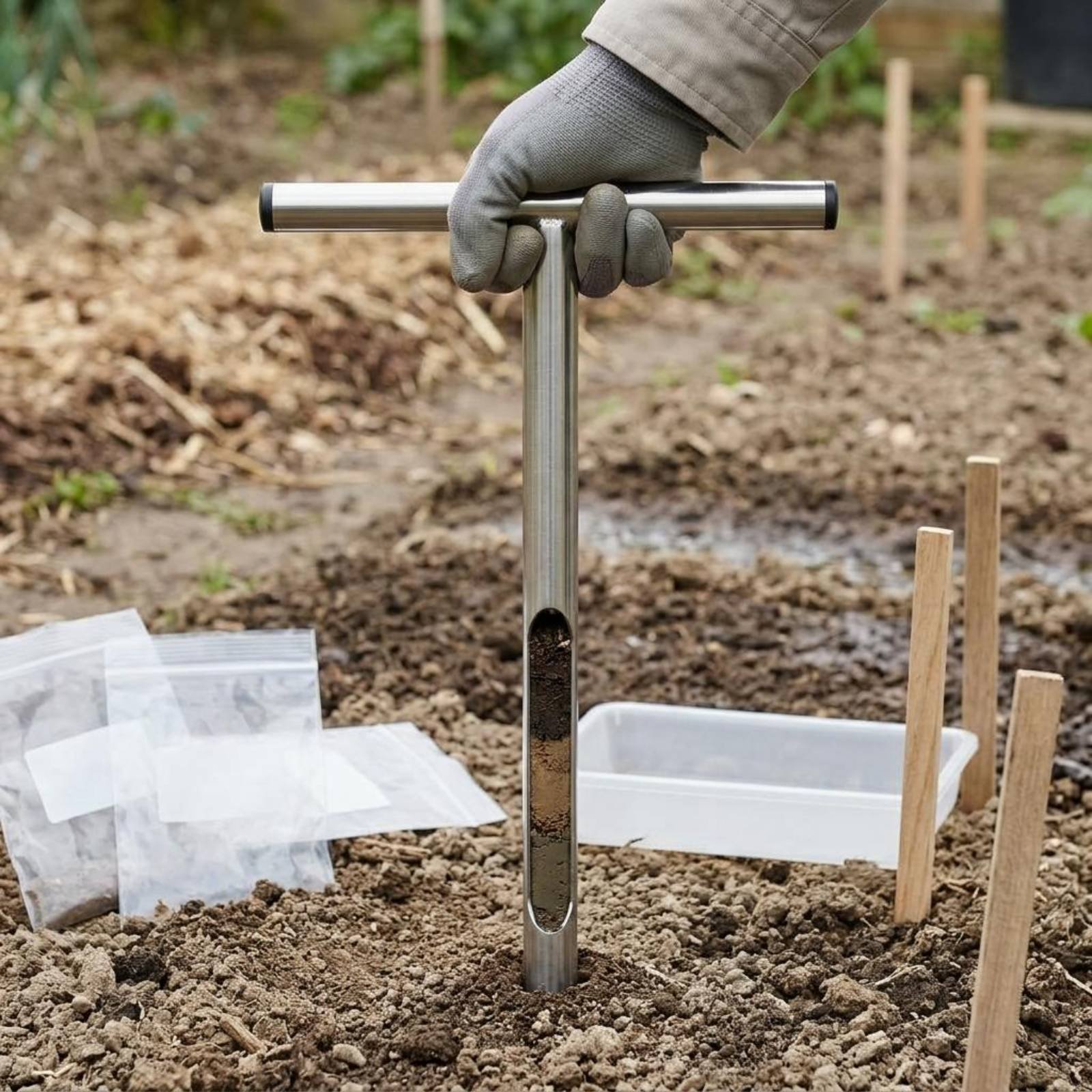 Gardening Tools Long Handle - Amostrador de Solo em Aço Inoxidável,