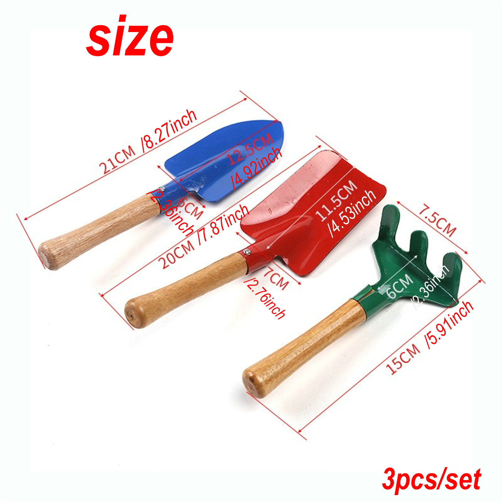 Um conjunto de três peças de f - Gardening Tools Toys avaliação e preço