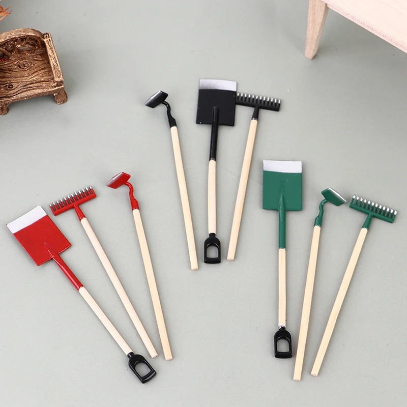 3 pçs 1:12 casa de bonecas min - Gardening Tools Toys avaliação e preço