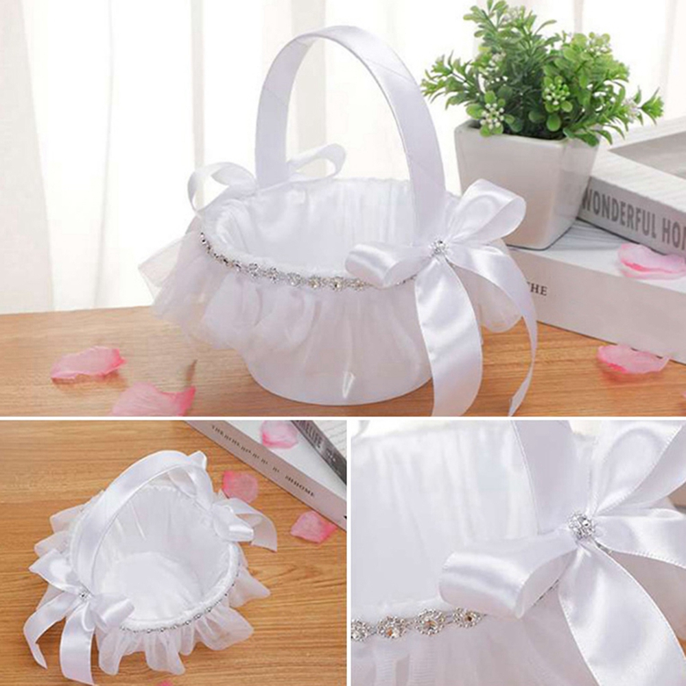 Cestas de casamento branco flo - Gardening Tools Girls avaliação e preço